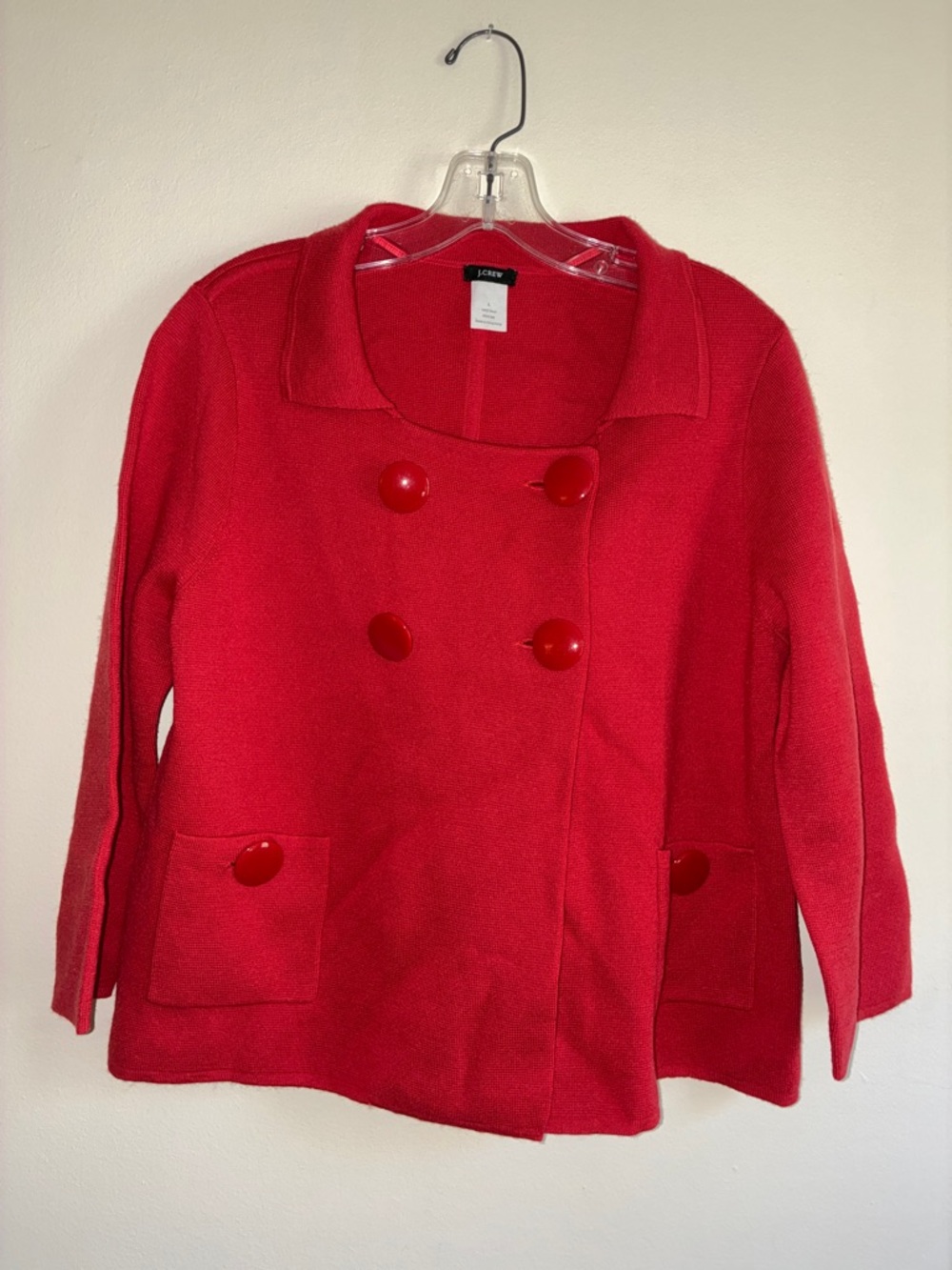 J. Crew Red Double-Breasted Wool Jacket